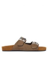 Tory Burch Klapki Mellow Slide 171151 Brązowy. Brązowe klapki damskie Tory Burch, bez wzorów, ze skóry, bez obcasa. Za 1,524.00 zł.