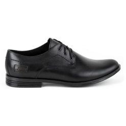 Joker Buty męskie wizytowe skórzane 328J czarne. Czarne buty wizytowe męskie z jeansu, bez zapięcia. Za 351.82 zł.