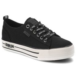 Czarne Trampki Big Star Modne Buty Damskie. Czarne trampki i tenisówki damskie Big Star, bez wzorów, z dresówki. Za 159.00 zł.