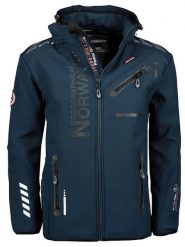 Geographical Norway Kurtka softshellowa "Royaute" w kolorze granatowym rozmiar: L. Niebieskie kurtki outdoor męskie Geographical Norway, l, bez wzorów, z materiału, bez kaptura. Za 205.45 zł.