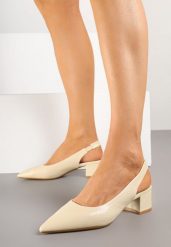 Beżowe Sandały Slingback Vices na Słupku Zdobione Perforacją Telanisia. Brązowe sandały damskie Born2be, z aplikacjami, z jeansu, bez obcasa, na obcasie. Za 54.99 zł.
