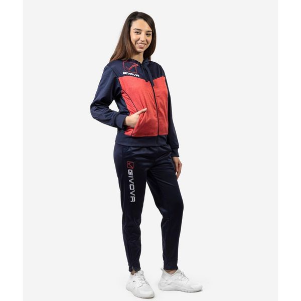 Dres Givova Visa Melange z polarfleece z kapturem, 4XS (ok. 5 lat). Czarne spodnie dresowe damskie Givova, xs, bez wzorów, z dresówki. Za 239.99 zł.