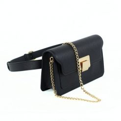 Nerka damska torba biodrowa F34 BIANCA czarny. Czarne torebki klasyczne damskie bez wzorów, ze skóry ekologicznej, bez dodatków. Za 69.00 zł.