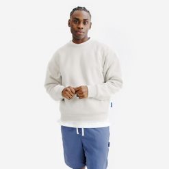Bluza męska Elementals okrągły dekolt. Zielone bluzy bez kaptura męskie Decathlon, m, z bawełny. Za 169.99 zł.