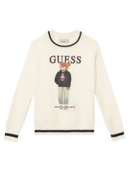 Guess Sweter N6YR06 Z0903 Kremowy Regular Fit. Białe swetry chłopięce Guess, z aplikacjami, z wiskozy, bez kołnierzyka. Za 214.99 zł.