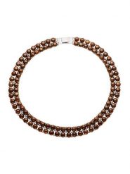 Mitzuko Naszyjnik perłowy w kolorze brązowym - dł. 40 cm rozmiar: onesize. Brązowe naszyjniki damskie Mitzuko, srebrne. Za 404.99 zł.