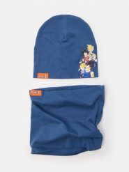 Komplet: czapka i komin Dragonball - granatowy. Niebieskie szaliki dziecięce Sinsay, bez ramiączek. W wyprzedaży za 10.99 zł.