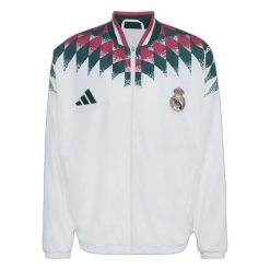 Kurtka Real Madrid 2026/27. Białe kurtki męskie Adidas, s, bez wzorów, z materiału, eleganckie, bez kaptura. Za 517.50 zł.