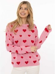 Zwillingsherz Sweter w kolorze jasnoróżowym rozmiar: L/XL. Różowe swetry klasyczne damskie Zwillingsherz, l, z bawełny, bez kołnierzyka. Za 152.62 zł.