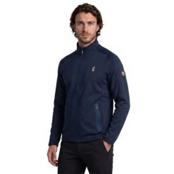 Bluza turystyczna męska DRAKE rozpinana. Niebieskie bluzy bez kaptura męskie Aulp, l, z dzianiny. Za 275.99 zł.