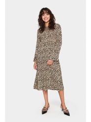 SAINT TROPEZ Sukienka w kolorze beżowo-brązowym rozmiar: XXL. Brązowe sukienki damskie Saint Tropez, xxl, bez wzorów, z wiskozy, bez kołnierzyka, bez ramiączek, midi. Za 114.95 zł.