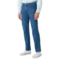 SPODNIE MĘSKIE WRANGLER TEXAS STONE LITE W121Q148Q 112126179. Spodnie materiałowe męskie Wrangler, bez wzorów, z jeansu. Za 239.99 zł.