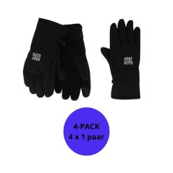 Damskie rękawiczki zimowe Softshell 4 pary. Czarne rękawiczki damskie HEAT KEEPER, na zimę, bez wzorów, z poliamidu. Za 330.29 zł.