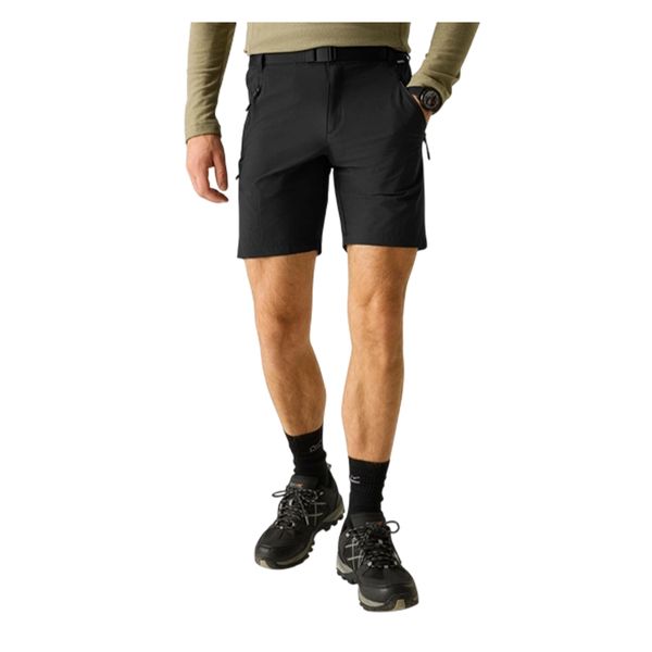 Męskie Spodenki Xert Stretch Shorts. Czarne szorty męskie Regatta, z elastanu, bez kołnierzyka. Za 223.99 zł.