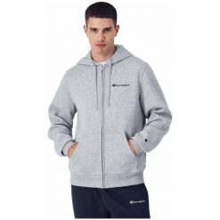 Bluza męska Champion Full Zip Hoodie. Szare bluzy z kapturem męskie CHAMPION, m, z bawełny. Za 246.00 zł.