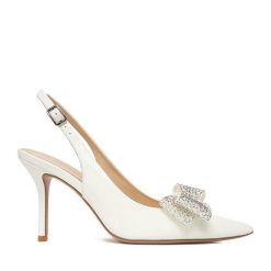 Szpilki Eva Minge. Białe szpilki Eva Minge, bez wzorów, bez obcasa. Za 399.99 zł.