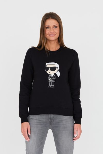 KARL LAGERFELD Czarna damska bluza Ikonik 2.0, Rozmiar S. Czarne bluzy bez kaptura damskie Karl Lagerfeld, s. W wyprzedaży za 358.99 zł.