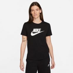 Koszulka z krótkim rękawem Damska Nike ICN DX7906 010 Czarny. Czarne bluzki damskie Nike, m, bez wzorów, sportowe, bez kołnierzyka, bez ramiączek. Za 175.00 zł.