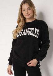 Czarna Bluza z Bawełną i Napisem Fezorla. Czarne bluzy bez kaptura damskie Born2be, l, z bawełny. Za 69.99 zł.