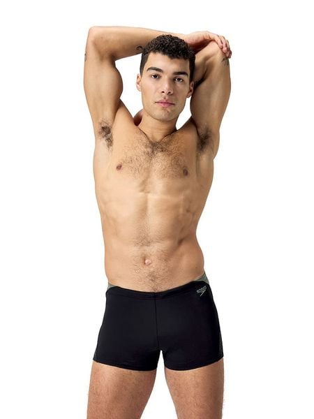 Speedo Kąpielówki "Eco+ H-Boom" w kolorze czarno-oliwkowym rozmiar: 4. Brązowe kąpielówki męskie Speedo, bez wzorów, z materiału. Za 104.89 zł.