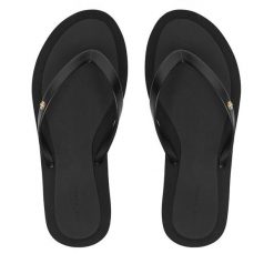 Japonki Tory Burch. Czarne klapki damskie Tory Burch, bez wzorów, bez obcasa. Za 484.99 zł.