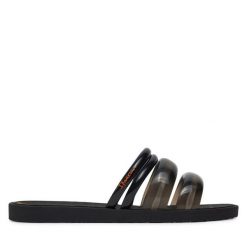 Klapki Ipanema. Czarne klapki damskie Ipanema, bez wzorów, bez obcasa. Za 159.99 zł.