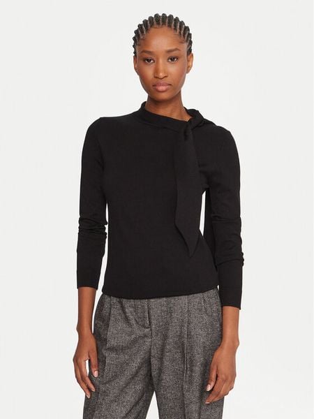 Marella Sweter Osaka 2525366061000 Czarny Regular Fit. Czarne swetry klasyczne damskie Marella, l, z wiskozy, bez kołnierzyka. Za 359.99 zł.