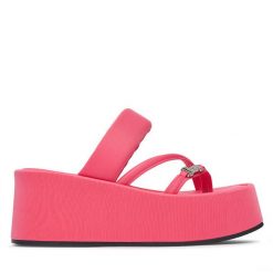Japonki Juicy Couture. Czerwone klapki damskie Juicy Couture, bez wzorów, bez obcasa. Za 219.99 zł.