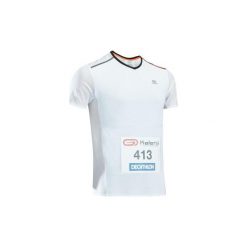Koszulka do biegania Kiprun męska. Białe t-shirty sportowe męskie KALENJI, m, z elastanu, bez ramiączek, do biegania. Za 79.99 zł.