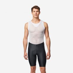 Spodenki rowerowe Btwin RC100. Czarne szorty męskie VAN RYSEL, bez wzorów, z tworzywa sztucznego, sportowe. Za 89.99 zł.