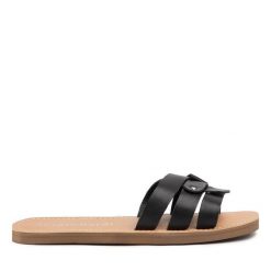 Klapki Sergio Bardi. Czarne klapki damskie Sergio Bardi, bez wzorów, bez obcasa. Za 159.99 zł.