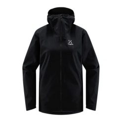 Kurtka przeciwdeszczowa damska Haglöfs Korp Proof. Czarne kurtki damskie Haglöfs, m, bez wzorów, bez kaptura. W wyprzedaży za 616.60 zł.