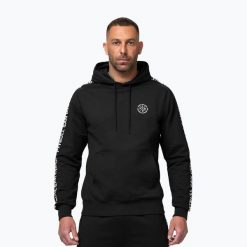 Bluza męska Pitbull Tape Parker Hooded. Czarne bluzy z kapturem męskie PITBULL, m, z bawełny. Za 249.99 zł.