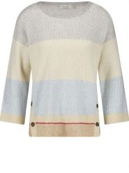 Gerry Weber Sweter w kolorze jasnoszaro-kremowo-błękitnym rozmiar: 42. Brązowe swetry klasyczne damskie Gerry Weber, ze splotem, bez kołnierzyka. Za 184.89 zł.