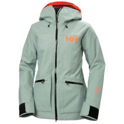 Damska kurtka narciarska Helly Hansen Powderqueen 3.0. Brązowe kurtki damskie Helly Hansen, na zimę, bez wzorów, bez kaptura. W wyprzedaży za 1,503.70 zł.