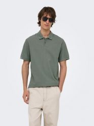 ONLY & SONS Koszulka polo "Onsben" w kolorze zielonym rozmiar: S. Zielone koszulki polo męskie Only & Sons, s, bez wzorów, bez ramiączek. Za 104.95 zł.