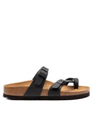 Birkenstock Japonki Mayari 0071793 Czarny. Czarne klapki damskie Birkenstock, bez wzorów, ze skóry, bez obcasa. Za 289.99 zł.