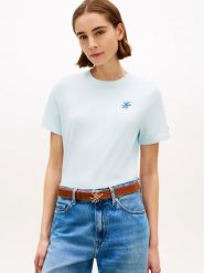 Tommy Hilfiger Koszulka Kobiety Bawełna niebieski, S. Niebieskie topy sportowe damskie Tommy Hilfiger, s, bez wzorów, z bawełny, bez ramiączek. Za 139.95 zł.