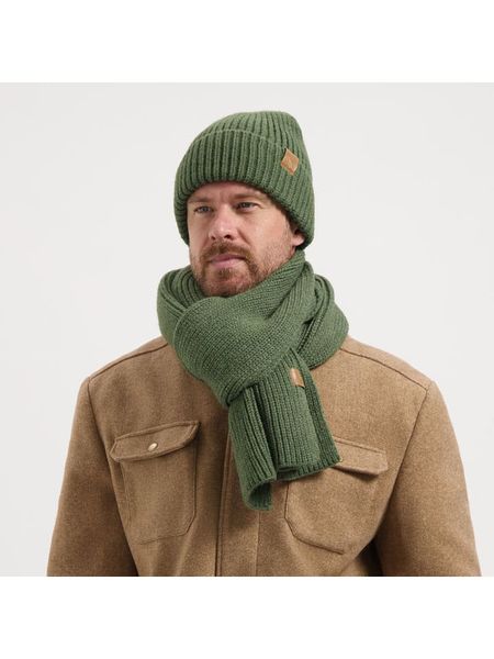 TRAVELIN' Szal w kolorze khaki rozmiar: onesize. Brązowe szaliki męskie Travelin', bez wzorów, ze skóry. Za 130.99 zł.