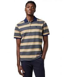 MESKA KOSZULKA POLO WRANGLER STRIPE POLO SHIRT ALOE 112371510. Koszulki polo męskie Wrangler, m, bez wzorów, bez ramiączek. Za 109.99 zł.