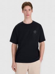 4F T-shirt oversize z nadrukiem męski - czarny XXL. Czarne t-shirty męskie 4f, m, bez wzorów, z bawełny, bez kołnierzyka. Za 69.99 zł.