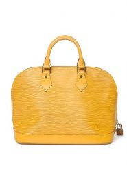 Louis Vuitton Skórzana torebka w kolorze żółtym - 30 x 23 x 15 cm rozmiar: onesize. Żółte torebki klasyczne damskie Louis Vuitton, bez wzorów, z materiału, bez dodatków. Za 3,588.99 zł.