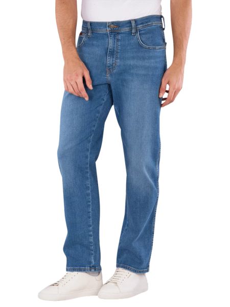 MESKIE SPODNIE WRANGLER TEXAS MOSAIC 112362336. Spodnie materiałowe męskie Wrangler, bez wzorów, z jeansu. Za 219.99 zł.