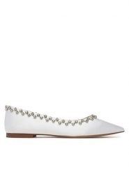 Eva Minge Baleriny MILA-V1166-28-1 Biały. Białe baleriny damskie Eva Minge, bez wzorów, z materiału, bez obcasa. Za 343.99 zł.