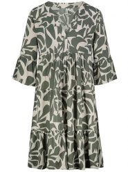 Sublevel Sukienka w kolorze ciemnozielono-białym rozmiar: XL. Białe sukienki damskie Sublevel, na imprezę, s, bez wzorów, z wiskozy, klasyczne, bez kołnierzyka, bez ramiączek, midi. Za 109.00 zł.