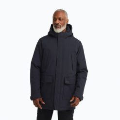 Kurtka przeciwdeszczowa męska Jack Wolfskin Canyon Shield Parka. Niebieskie kurtki męskie Jack Wolfskin, m, bez wzorów, sportowe, bez kaptura. Za 1,049.00 zł.