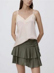 Spódnico-szorty z lyocellem - ciemnozielony. Zielone szorty damskie Reserved, bez wzorów, z lyocellu. Za 99.99 zł.