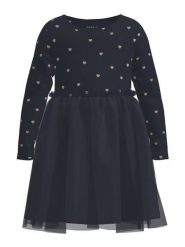 NAME IT Sukienka codzienna 13221711 Granatowy Regular Fit. Niebieskie sukienki dziewczęce Name it, bez wzorów, z bawełny, bez ramiączek. Za 59.99 zł.