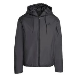 Ocieplana kurtka z kapturem adidas Essentials Climawarm 3 stripes. Czarne kurtki męskie Adidas, l, bez wzorów, z materiału, z kapturem. Za 297.15 zł.