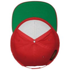 Czapka Flexfit Classique 5 panel. Czerwone czapki męskie FLEXFIT, bez wzorów, z materiału, eleganckie. Za 67.65 zł.